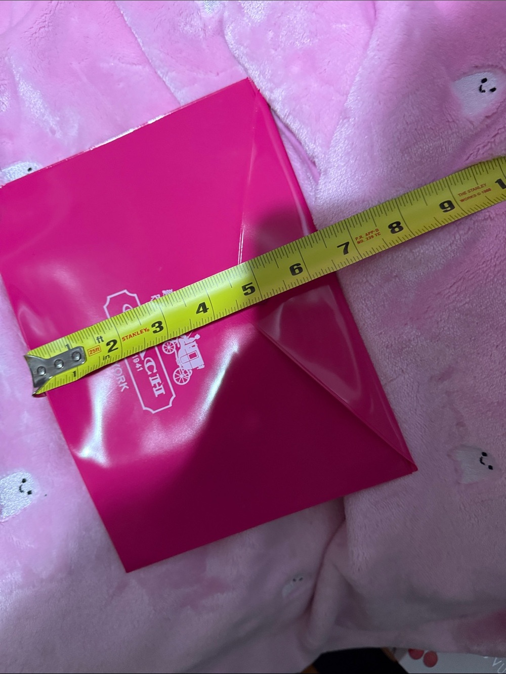 Coach Hot Pink Vinyl Envelope Pouch - Picture 7 of 7